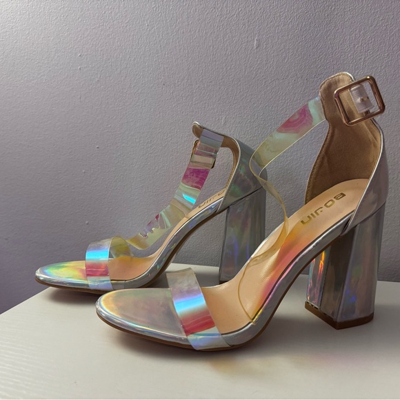 Holographic Chunky Heels - Picture 2 of 4